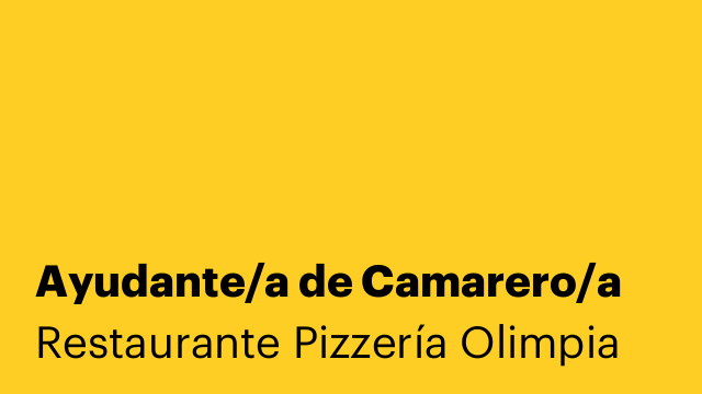 Ayudante/a de Camarero/a