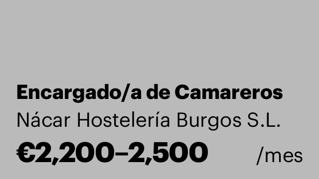Encargado/a de Camareros