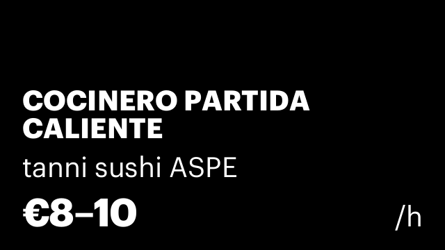 COCINERO PARTIDA CALIENTE