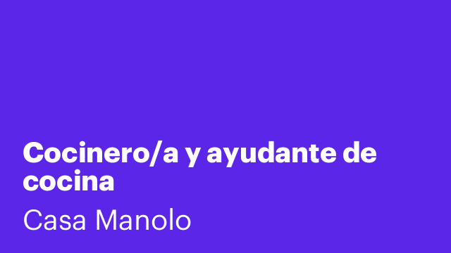 Cocinero/a y ayudante de cocina