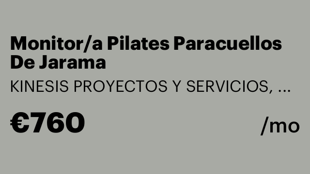 Monitor/a Pilates Paracuellos De Jarama