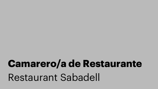 Camarero/a de Restaurante