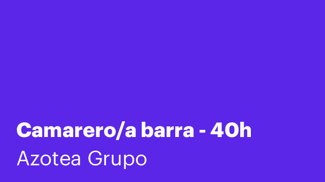 Camarero/a barra - 40h