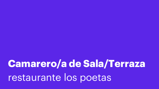 Camarero/a de Sala/Terraza