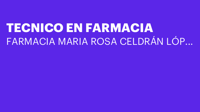 TECNICO EN FARMACIA