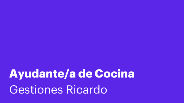 Ayudante/a de Cocina