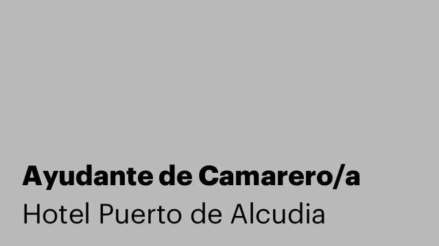 Ayudante de Camarero/a