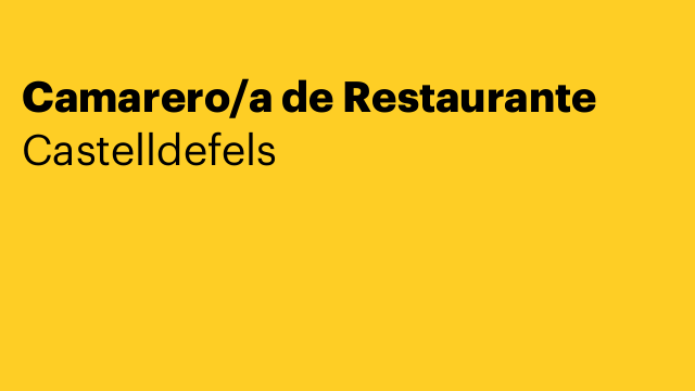 Camarero/a de Restaurante