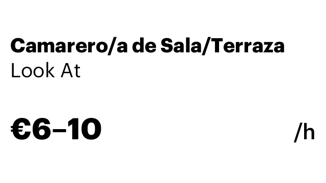 Camarero/a de Sala/Terraza
