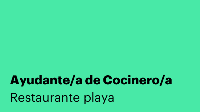 Ayudante/a de Cocinero/a