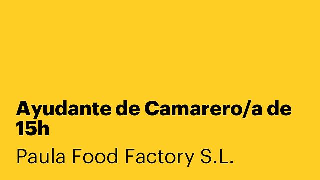 Ayudante de Camarero/a de 15h