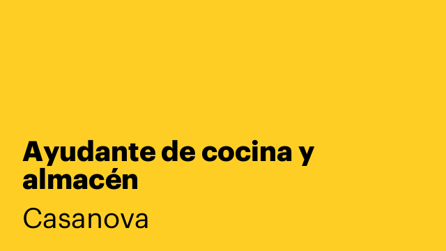 Ayudante de cocina y almacén