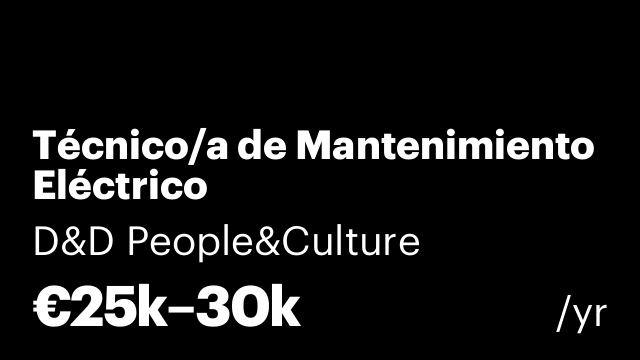 Técnico/a de Mantenimiento Eléctrico