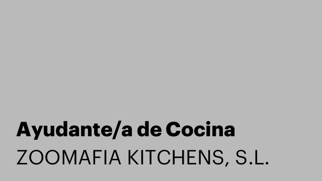 Ayudante/a de Cocina
