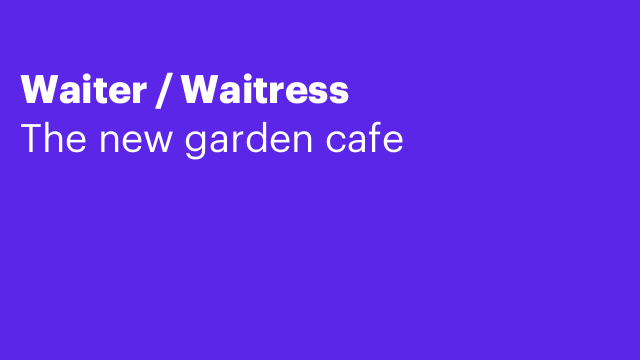 Waiter / Waitress