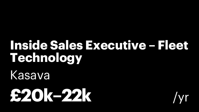 Inside Sales Executive – Fleet Technology