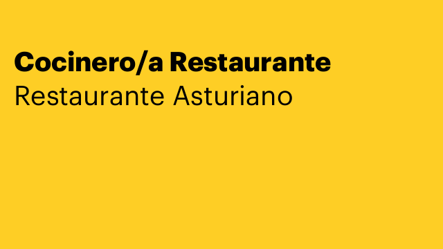 Cocinero/a Restaurante