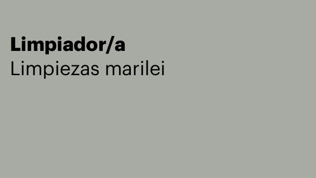 Limpiador/a