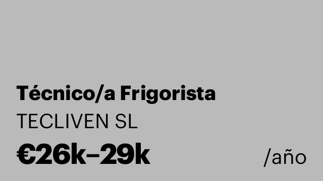 Técnico/a Frigorista