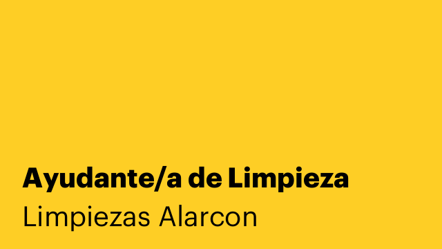 Ayudante/a de Limpieza