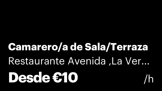 Camarero/a de Sala/Terraza