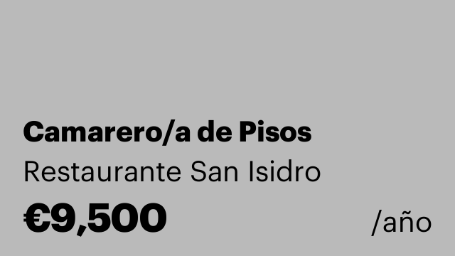 Camarero/a de Pisos