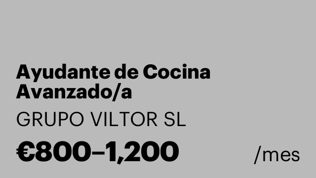 Ayudante de Cocina Avanzado/a