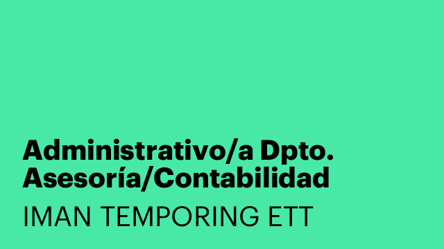 Administrativo/a Dpto. Asesoría/Contabilidad