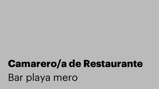 Camarero/a de Restaurante