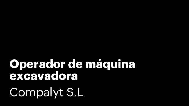 Operador de máquina excavadora