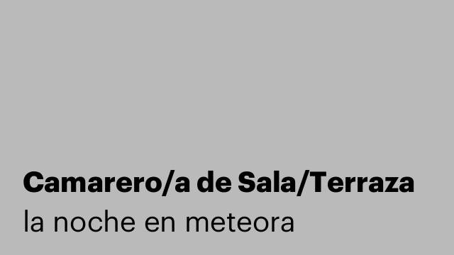 Camarero/a de Sala/Terraza