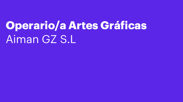Operario/a Artes Gráficas