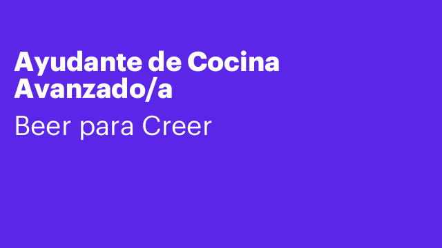 Ayudante de Cocina Avanzado/a