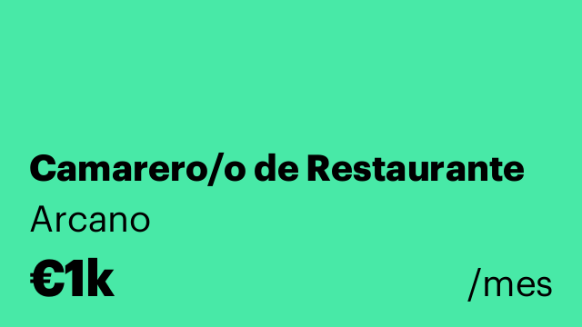Camarero/o de Restaurante