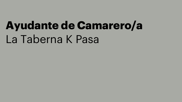 Ayudante de Camarero/a