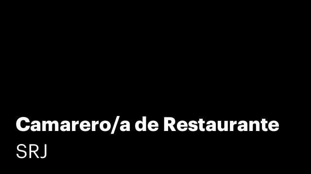 Camarero/a de Restaurante