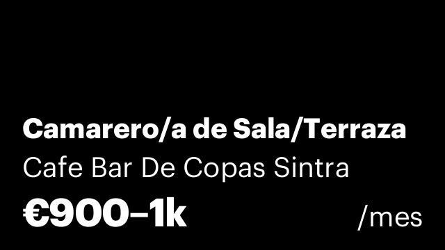 Camarero/a de Sala/Terraza