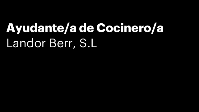 Ayudante/a de Cocinero/a