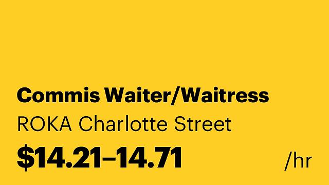 Commis Waiter/Waitress