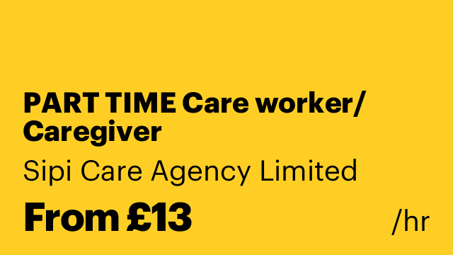 PART TIME Care worker/ Caregiver