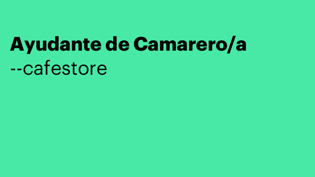 Ayudante de Camarero/a