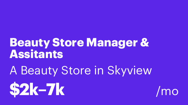 Beauty Store Manager & Assitants