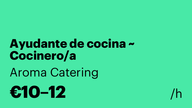 Ayudante de cocina ~ Cocinero/a