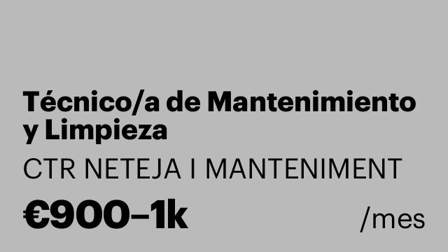 Técnico/a de Mantenimiento y Limpieza