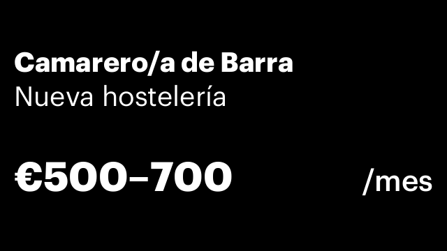 Camarero/a de Barra