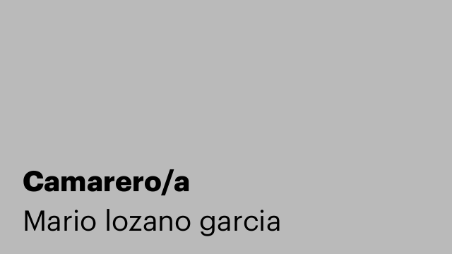Camarero/a