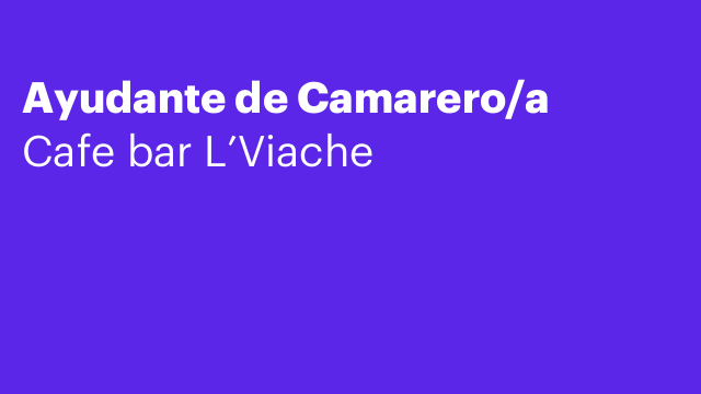 Ayudante de Camarero/a
