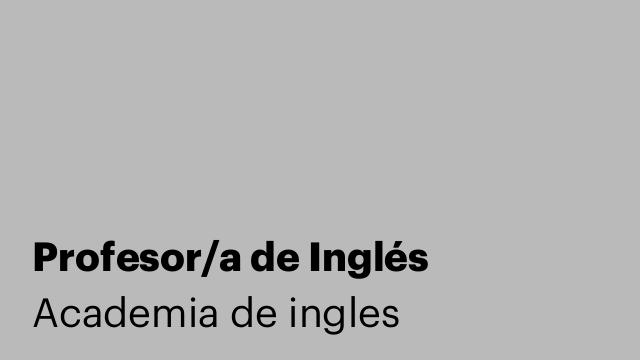 Profesor/a de Inglés
