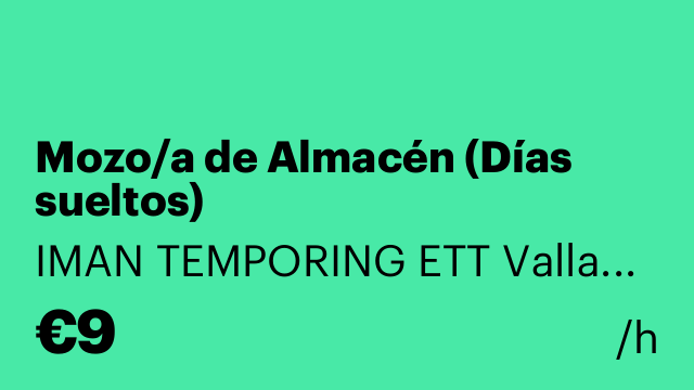 Mozo/a de Almacén (Días sueltos)