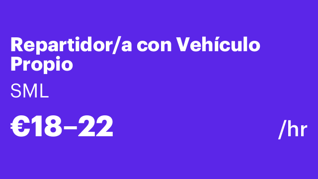 Repartidor/a con Vehículo Propio